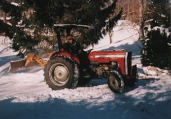 Tractor in snow