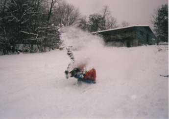 Sledding on Campfire hill