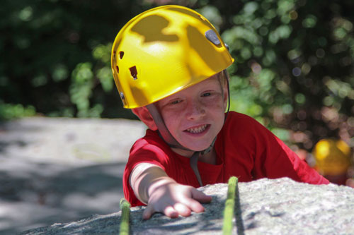 Boys Camp Rock Climbing